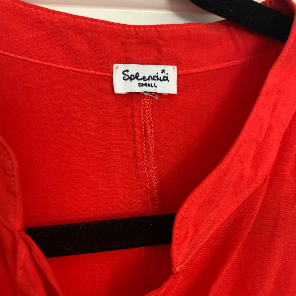 Beautiful Cotton Splendid Basic Red Tunic Dress - image 3